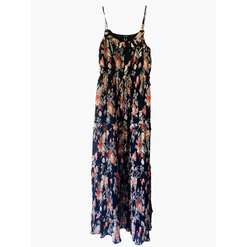 Floral Micro-pleated Maxi Dress
